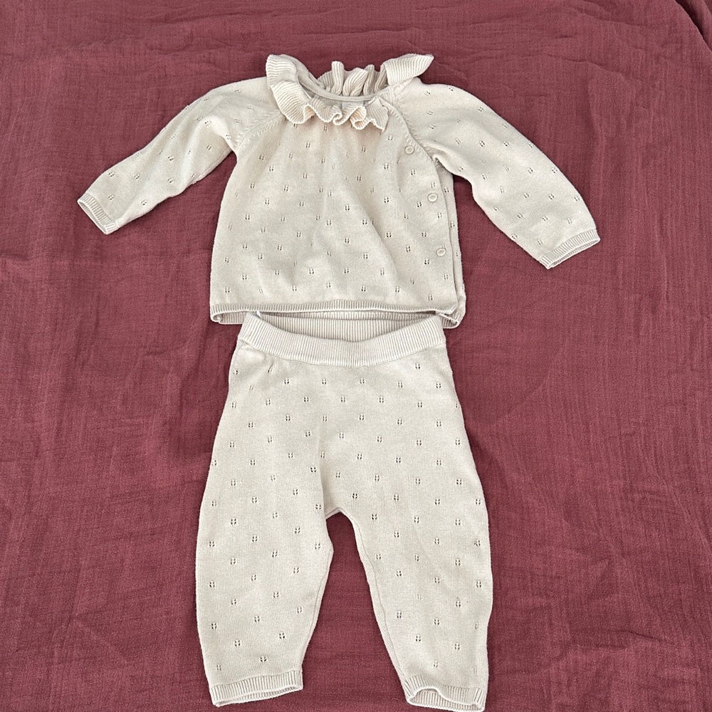 H&M Cream Knit Baby Outfit